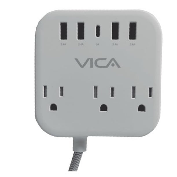 Centro Multicontactos Vica SUP USB 7P SUPVIC050 1.5 m Interior NEMA 5-15R