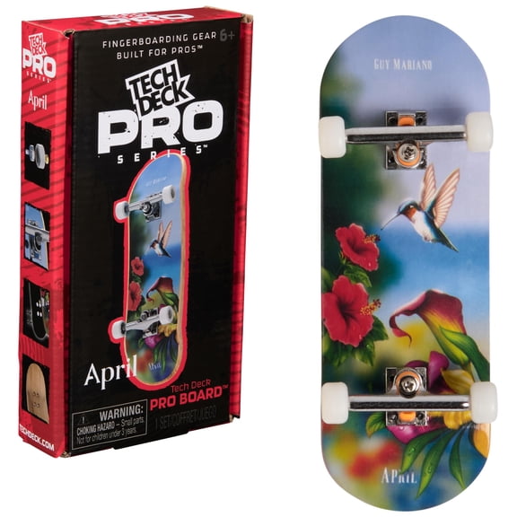 Monopatín Finger TECH DECK April Pro Series con almacenamiento 6+ Y