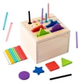 thumbnail image 2 of Cubo de clasificación de formas Juguete de clasificación de formas Cubo de actividades de madera Cubo de actividades para niños y niñas, Regalo de, 2 of 9