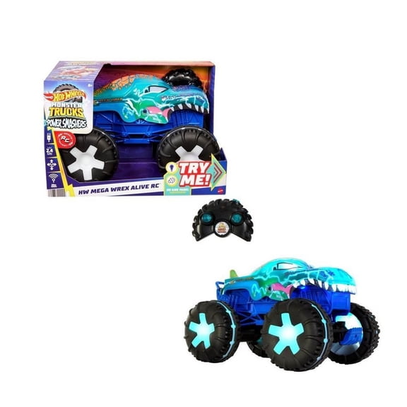 Vehículo a Control Remoto Hot Wheels Skate Mega Wrex Luces y Sonidos Escala 1:15