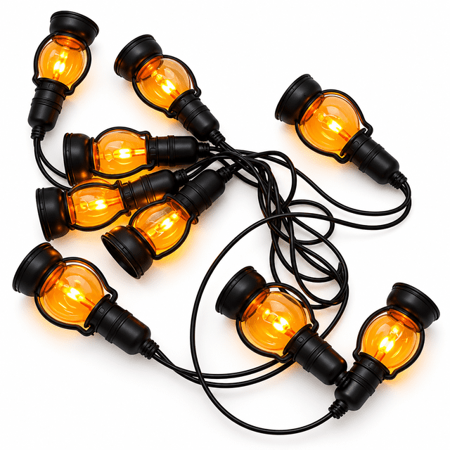 Guirnalda de quinque con flama, 10 focos leds, 5 metros, uso exterior e interior, AP103