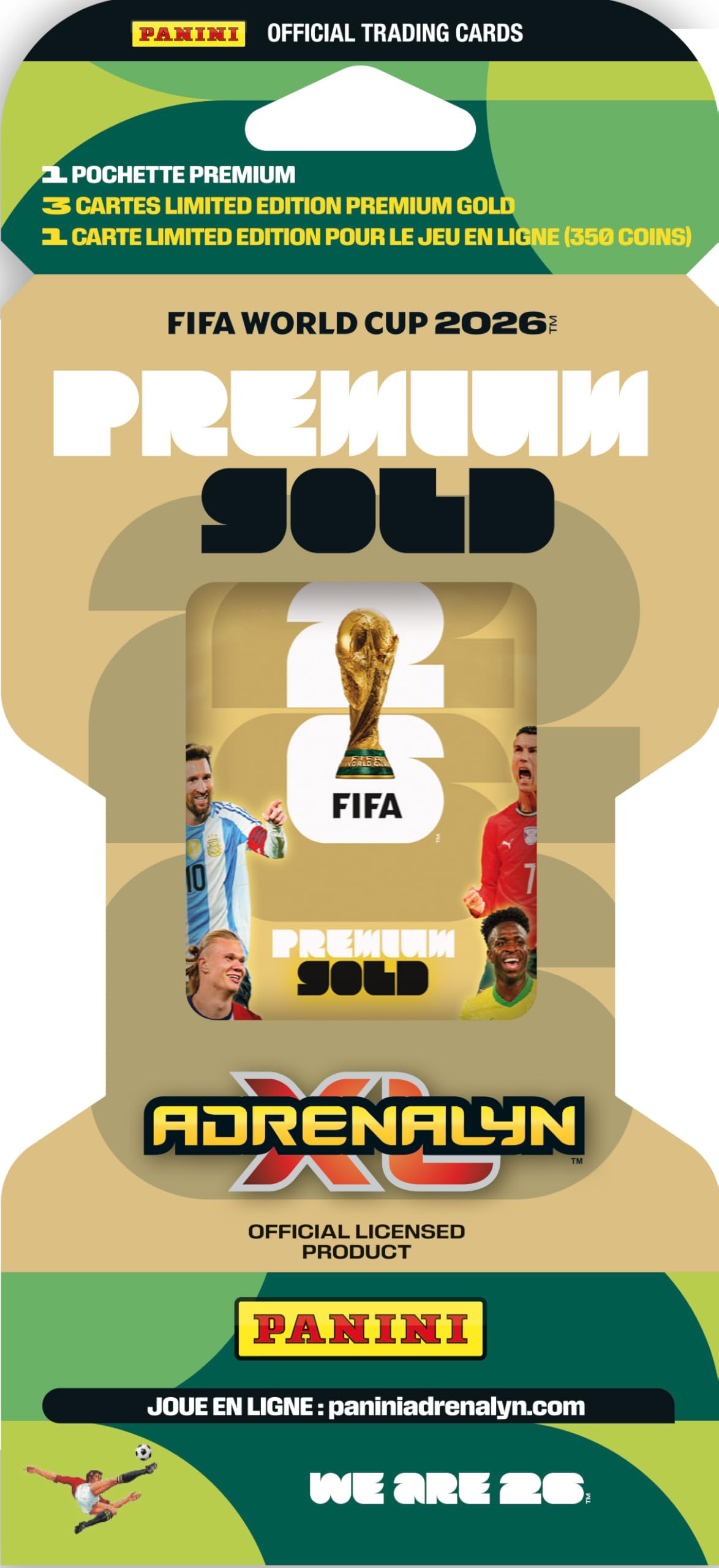 Cartas Coleccionables Panini Copa Mundial FIFA 2026 Premium Oro