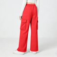 thumbnail image 5 of Pantalones de pana para niñas, cintura elástica, corte holgado, cordón ajustable, bolsillos, pantalones casuales para niñas con pana de mezcla de algodón de textura suave, tallas de 5-6 a 14-15 años., 5 of 5