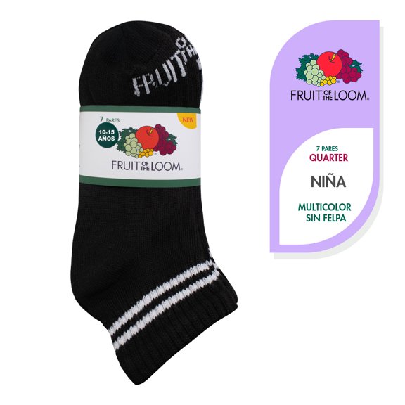 Set de Tines Fruit of the loom Para Niña Corto Multicolor 7 Pares Talla G