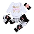 thumbnail image 1 of Qarigey 4 Uds. Ropa para bebé recién nacido, mono, mono, pantalones, diadema, sombrero, conjunto de 0 a 6 meses Prendas para la parte del cuerpo, 1 of 6