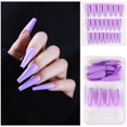 thumbnail image 1 of Uñas postizas a presión, regalo para mujer, 24 uñas postizas largas de cobertura completa, puntas de ataúd, manicura artística de bailarina, pegatinas para uñas., 1 of 2