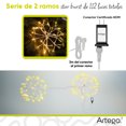 thumbnail image 4 of Luces serie 112 led star burst Artego con 2 ramos de 40cm de diámetro unidos de 56 leds BETA Decoración Navidad eventos bodas LED christmas string lights waterproof 8 modos uso temporizador, 4 of 7