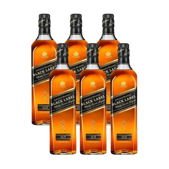 Pack de 6 Whisky Johnnie Walker Blend Black Label 750 ml Johnnie Walker Blend Black Label