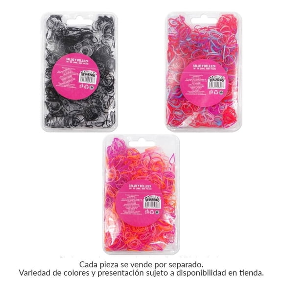 Set de ligas elásticas Prichos para el cabello 1,000 pzas