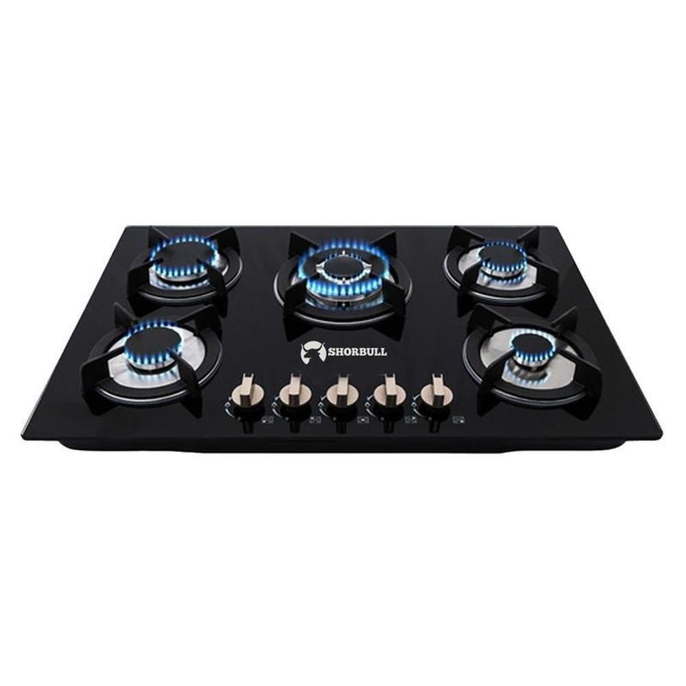 Parrilla Gas Empotrable Shorbull 5 Quemador Vidrio Templado