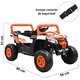 thumbnail image 5 of Montable Electrico para Niños Mini 4x4 Bluetooth Luz Sonido Batería 12v - Naranja, 5 of 7