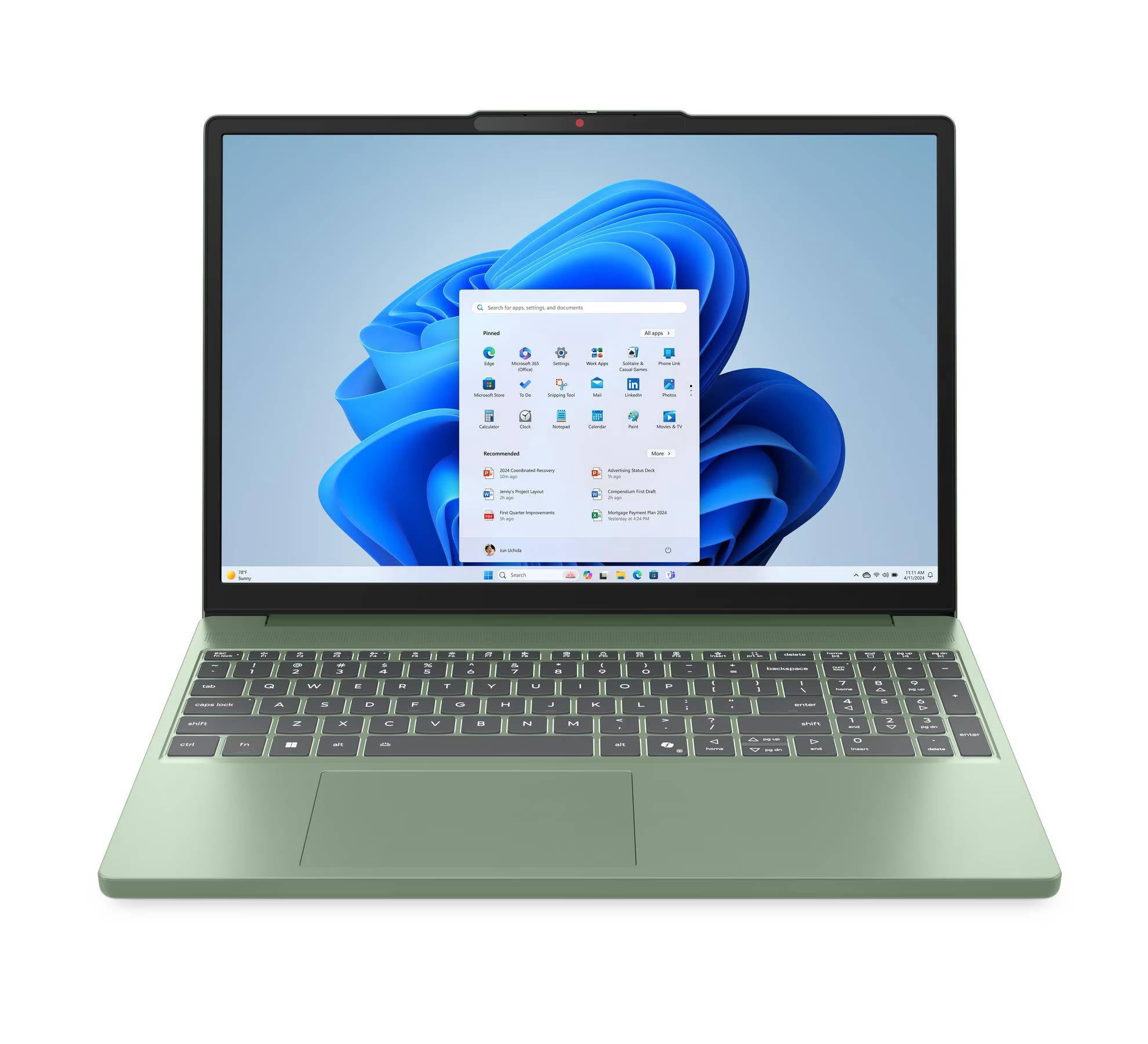 Laptop LENOVO Ideapad Slim 3 Inte Core i5 13420H 8GB RAM 512GB SSD 15.3" Windows 11 Home Teclado en Español verde