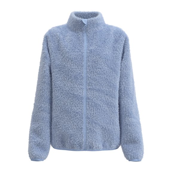 Chamarra Simply Basic para Niña, Coral Textura Peluche Suave Cielo Talla 8