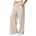 thumbnail image 3 of TaTaai olid Color Cotton Linen Women Casual Pants Wide Leg Breathable Machine Washable No Fading Lightweight Non See-through Daily Wear Full Length Trousers Gift, 3 of 8