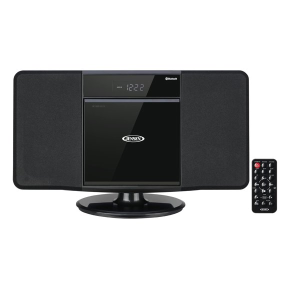 JENSEN JBS-300 Sistema de música Bluetooth para montaje en pared con reproductor de CD MP3/receptor estéreo digital AM/FM y control remoto