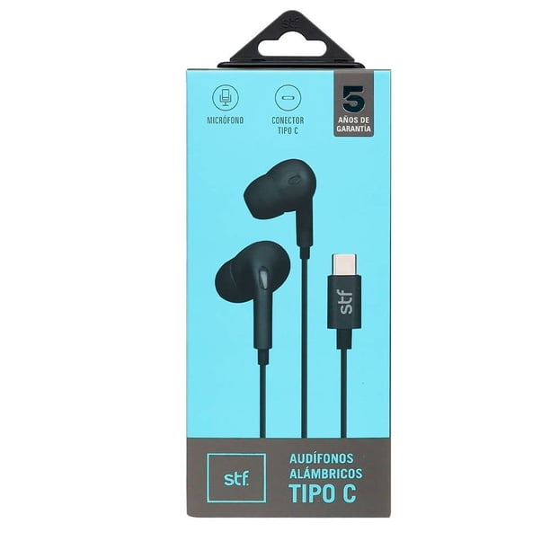 Audifonos Alámbricos In Ear STF Tipo C negro 1.2 m