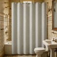 thumbnail image 1 of MTBLYS Cortina de ducha impermeable de poliéster resistente con diseño de gofre | 90x180cm Cortina de baño de color liso para mayor calidez | Beige Blanco Gris, 1 of 6
