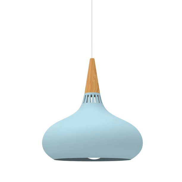 Lampara De Techo Colgante Macaron Retro Con Madera 20 Cm de Diámetro ilios innova Azul