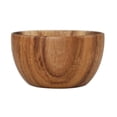 thumbnail image 1 of Ensaladera redonda de madera natural, ideal para el hogar, restaurantes, mesas, utensilios, frutas, arroz, sopas y fideos. También sirve como recipiente para alimentos. El 10x6cm, 1 of 9