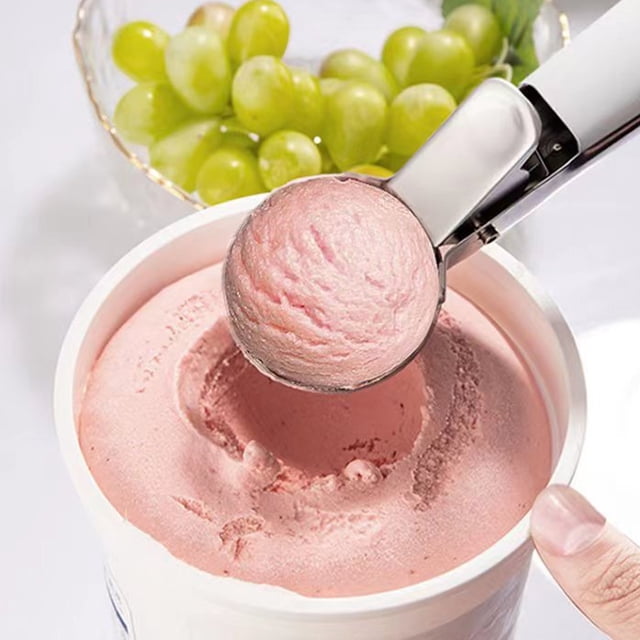 Cuchara de helado de acero inoxidable - Herramienta de cocina resistente para masa, sorbete, melones y helado duro - Cuchara de 7,55 pulgadas con mango ergonómico