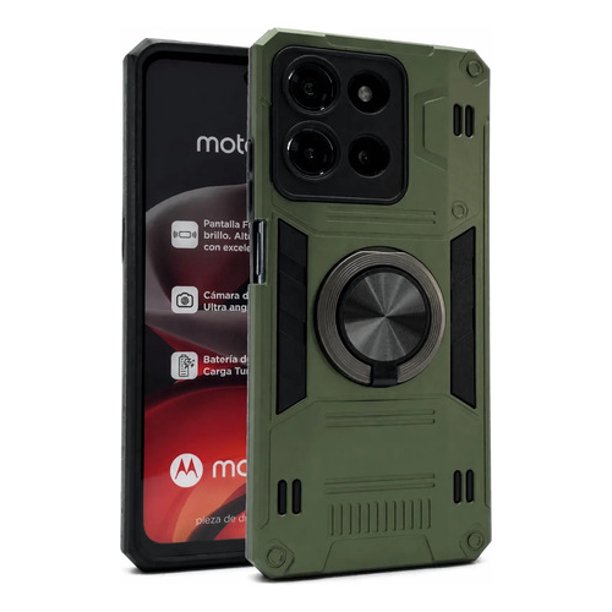 Funda Icon Case Titan para Moto G17, Carcasa, Protector, Uso Rudo, Antigolpes, Resistente, Esquinas Reforzadas, Protección de Cámara - Verde