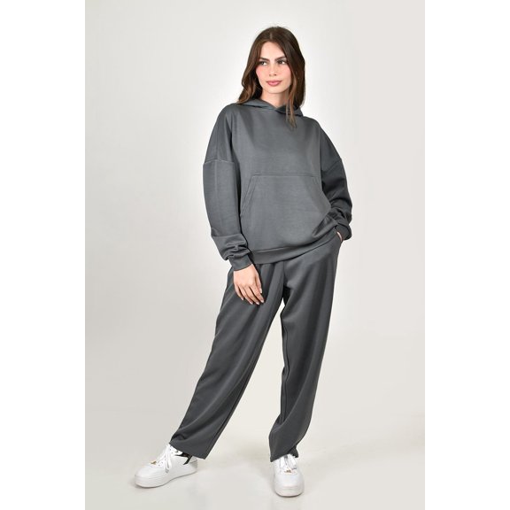 Conjunto deportivo con hoodie Roman Fashion / Juvenil, 9010 (Gris) gris oscuro G