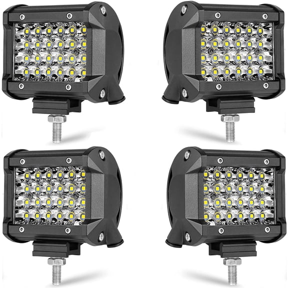 Lámpara LED de trabajo MUVKQC 72W 12000LM 10-30 V cuadrada 10 cm