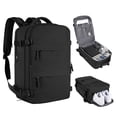 thumbnail image 1 of Mochila de viaje Coofay para mujer y hombre impermeable negra, 1 of 9