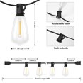 thumbnail image 3 of Guirnaldas de luces Brightever de 18 m, 32 bombillas LED vintage impermeables, 3 of 7