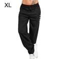 thumbnail image 1 of Pantalones Pantalones deportivos sueltos Pierna recta Casual Mujer Pantalones deportivos, Negro, XL, 1 of 7