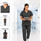 thumbnail image 3 of Pijama Quirúrgica Mujer, Bluelander, Uniforme Quirúrgico con Blusa y Pantalón, Talla S, Gris Carbón, 3 of 5