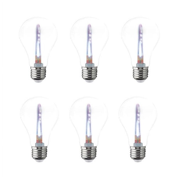 Pack de 6 Focos LED Aksi 1W A19 Estela de luz Base E27 Lila