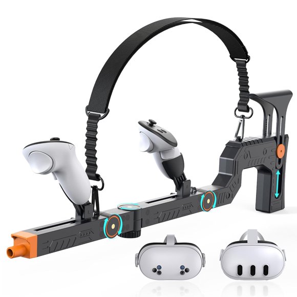 Agarradera para Controlador de Juego VR para Meta Quest 3 / Quest 3S, Magnética Ajustable, Incluye Correas para los Hombros para un Mayor Control y una Experiencia de Juego FPS Realista