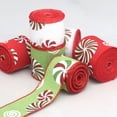 thumbnail image 3 of Amzcrzy Decoración navideña,Árbol de Navidad,Luces navideñas Cintas con purpurina y estampados de caramelos de menta para coronas y decoración navideña roja y caprichosa para lazos, adornos para la c, 3 of 6