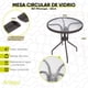 thumbnail image 3 of Mesa circular de vidrio Artego estructura de acero compacta 60cm terraza jardín balcón, 3 of 4