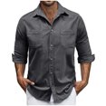 thumbnail image 2 of pstuiky camisetas de manga larga para hombre, Cárdigan con capucha y manga larga para hombre, informal, de color liso, con bolsillos dobles y cremallera tops de invierno para hombre s, 2 of 7