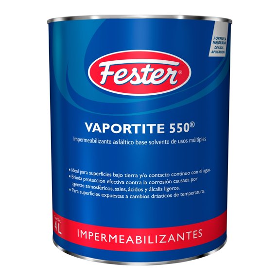 Impermeabilizante Asfáltico Base Solvente de Usos Múltiples Fester Vaportite 550 4 L