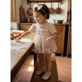 thumbnail image 4 of Conjunto de 2 piezas para bebé niña: pelele de tul con cuello de volantes y mangas cortas, bordado floral y diadema con lazo., 4 of 9