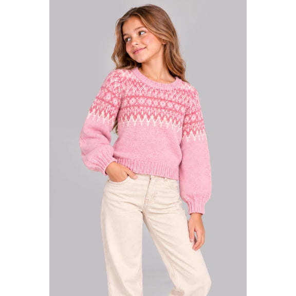 Sueter de niña diseño Jacquar Roman Fashion /Kids, 18489 (Rosa) rosa G