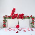 thumbnail image 3 of Adorno de pared de 2 piezas con rosas artificiales de 10 cabezas, ideal para San Valentín. Jarrones de cristal decorativos para dormitorio o sala de estar. Marco metálico. 230 cm (90,55, 3 of 8