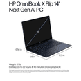 thumbnail image 2 of HP OmniBook X Flip 14 2-in-1 Laptop, Copilot+ PC Ultra 5 226V (40 NPU TOPS), Pantalla Táctil 2K de 14" 400 nits, 16GB LPDDR5X, 512GB PCIe SSD, hasta 22.75Hr Batería, Thunderbolt 4, Wi-Fi 6E, Win 11, 2 of 11