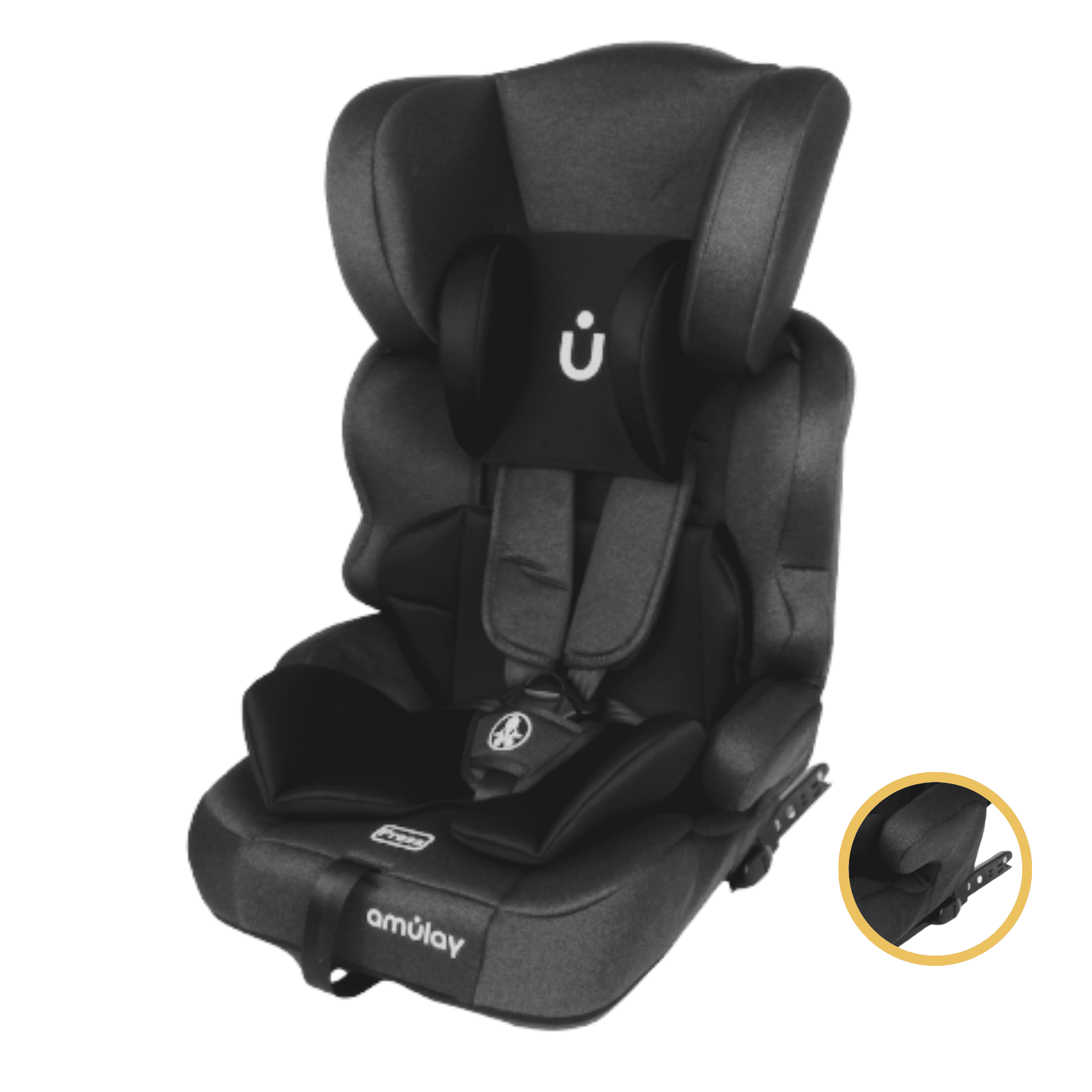 Amulay Autoasiento Booster Isofix 9-36Kg - Gris y Negro