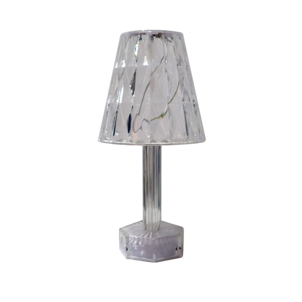 Lámpara de mesa efecto cristal Ilios Innova diamante USB recargable con 3 modos de luz