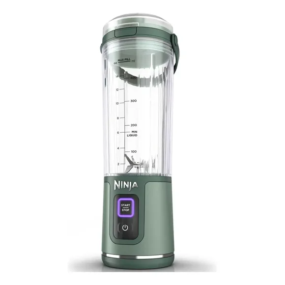 Ninja Blast Licuadora Portátil Recargable USB-C 532 ml (18 oz) Verde Suave CL155ASGV Reacondicionada