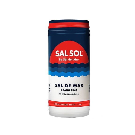 Sal de mar Sal Sol grano fino yodada fluorurada 1 kg