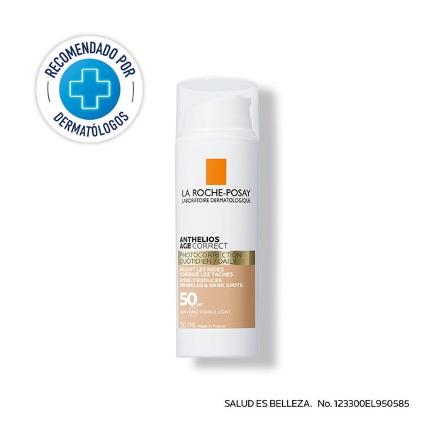 Protección Solar La Roche-Posay Anthelios Age Correct Corrector Diario con Color y con Ácido Hialurónico para Pieles Maduras FPS 50, 50ml