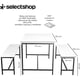thumbnail image 2 of SELECTSHOP Juego De Mesa Y Sillas de Comedor Mesa De Cocina De Madera MDF Rústica con 2 Bancas 4 Asientos Ideal para Casa Cocina Vintage (Blanco), 2 of 9