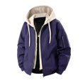 thumbnail image 2 of Ceisia Lightweight Windproof Men's Loose Fit Fake Two-Piece Spliced Hooded Bomber Jacket Gift, 2 of 3