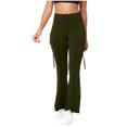 thumbnail image 1 of Amzcrzy Leggings Acampanados Mujer Cintura Alta Elásticos Yoga Ligeros Realzan Glúteos Color Liso Ajustado Casuales Bolsillos Laterales Tallas S-2XL Verde, 1 of 7