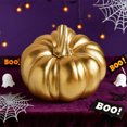 thumbnail image 4 of Decoración de resina de calabaza de Halloween | Mesa de centro de mesa de otoño • Miniatura realista pintada a mano • Acento dorado • Entrada del salón • Disposición otoñal de Acción de Gracias, 4 of 7